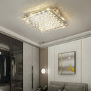 GobekUsa Crystal LED Ceiling Light | Color Changeable Square Silver | Rectangular Chrome Stainless Steel