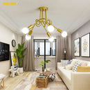 GobekUsa Gold Black Sputnik Chandelier Pendant Light for Living Room Bedroom Farmhouse