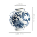 GobekUsa Blue White Porcelain Vase Chinese Retro Flower Arrangement Pot