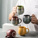 GobekUsa Gradient Glaze Ceramic Coffee Mug, 480ml Retro Japanese Style Cup