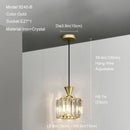 GobekUsa Gold Mini Crystal Pendant Chandelier for Bedroom, Kitchen Island, Hallway - Small Black E27 Lamp