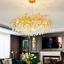 GobekUsa Crystal Water Drop LED Chandelier for Luxurious Living Room Decor.