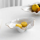 GobekUsa Gold Ceramic Seashell Bowl: Luxe Decorative Storage Tray for Candy, Fruit, Jewelry