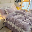 GobekUsa Double-Layer Lace Bubble Cotton Bedding Set - Soft Skin-Friendly Bed Linens