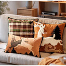 GobekUsa Handmade Reindeer Applique Embroidery Christmas Cushion Cover - Festive Xmas Holiday Decor