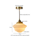GobekUsa Cream Glass LED Pendant Brass Hanging Lamp for Kitchen Restaurant Living Room