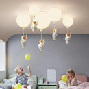 GobekUsa Children Nordic Bear Astronaut LED Ceiling Chandelier - Kid's Theme Decor