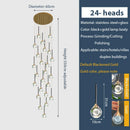 GobekUsa Gold Crystal Raindrop Chandelier for Staircase Foyer