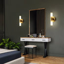 GobekUsa Gold Brass Acrylic Wall Lamp with G9 Bulb for Bathroom and Bedroom Lighting