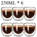GobekUsa Double Wall Borosilicate Glass Mug Set for Tea Coffee Juice Bar Drinkware