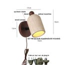 GobekUsa LED Wall Sconce Pull Chain Switch Modern Wood Yellow Travertine Stair Light