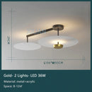 GobekUsa Black Gold Round Chandelier with Remote Control Dimming Ceiling Lights