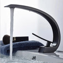 GobekUsa Black & Gold Modern Basin Faucet with Single Handle for Bathroom
