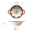 GobekUsa Japanese Ceramic Baking Bowl with Handle for Microwave Oven and Noodle - 1PCS