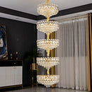 GobekUsa Crystal Duplex Chandelier: New Light Luxury Post-Modern Hall Lighting for High Living Room