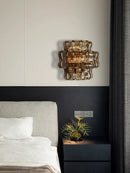 GobekUsa Dark Brown Glass Wall Sconce Lamps, LED Decoration for Living Room, Aisle, Bedside