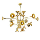 GobekUsa Gold Flared Trumpet Chandelier for Kitchen, Hall, Study, Drawing Room