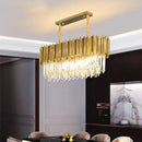 GobekUsa Crystal LED Pendant Lights: Luxury Gold Plating Metal Hanging Lamp for Living, Dining, Bedroom