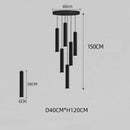 GobekUsa Black LED Crystal Staircase Chandelier: Modern Nordic Design, Creative Island Hanging Lamp