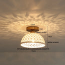 GobekUsa Copper Wood LED Ceiling Lamp Ceramic Modern Ceiling Lights for Home Decor