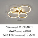 GobekUsa LED Chandelier: Modern Living Study Bedroom Lamps, Round Rings Foyer Chandeliers Luminaire