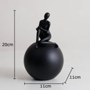 GobekUsa Geometric Base Character Statue Decor - Resin Sculpture for Aesthetic Room Ornaments