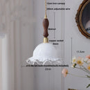 GobekUsa Amber Glass LED Pendant Lamp Walnut Wood Copper Hanging Light