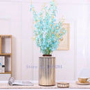 GobekUsa Golden Stripe Ceramics Vase with Cover, Modern Storage Jar for Home Decor