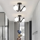 GobekUsa Black Gold Glass Ceiling Light: Modern Minimalist Indoor Lighting for Entryway Balcony