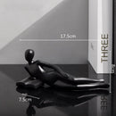 GobekUsa Golden Thinker Reader Man Resin Figure: Abstract Home Decor Figurine