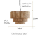 GobekUsa Bohemian Rattan Chandelier: Retro Country Style Pendant Lamps