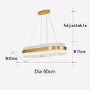 GobekUsa Crystal Chandelier LED Ring Lamp for Dining Room Center Living Restaurant Decor