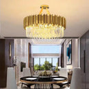 GobekUsa Crystal LED Pendant Lights: Luxury Gold Plating Metal Hanging Lamp for Living, Dining, Bedroom