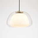 Nordic Double Glass Pendant Light in Amber, Gray, or Clear