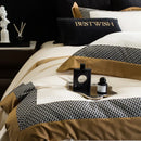 GobekUsa Luxe Egyptian Cotton Bedding Set - Full Queen King Duvet Cover Flat Sheet Pillowcases