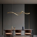 Modern Linear Iron And Acrylic LED Pendant Light