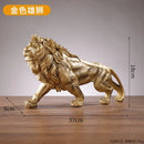 GobekUsa Golden Lion King Resin Statue Ornament for Home Office Desktop Decoration