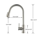 GobekUsa Brushed Nickel Kitchen Faucet with Flexible Pull Out Nozzle and Stream Sprayer