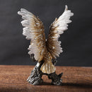 GobekUsa Golden Eagle Resin Figurines for Home Office Feng Shui Decor
