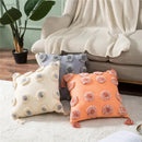 GobekUsa Heart Embroidery Cushion Cover 45x45cm Orange Grey Geometric Pillowcase