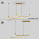Modern Gold Linear LED Pendant Light