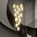 GobekUsa Crystal Loft Chandelier for Staircase, Living Room, and Apartment Luxe Lighting