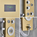 GobekUsa LED Blue Light Shower System with Temperature Display, Massage Column, Waterfall Rainfall