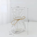 GobekUsa Clear Glass Vase Irregularly Folded Handicraft Ornaments Hydroponic Flower Vases