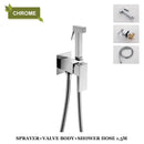 GobekUsa Bidet Faucet Shower Mixer: Cold Hot Water Tap, Brass, Square Sprayer Head