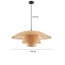 GobekUsa Japanese Wicker Petal Chandelier for Tea House Dining, Parlor, Restaurant