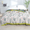 GobekUsa Japanese Cotton Single Bedspread with Pillow Towel - Floral Birds Design