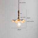 GobekUsa Copper Ceramic LED Pendant Lamp with Wood Handle for Home Decor