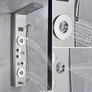 GobekUsa LED Shower Panel Column Faucet with Rainfall Waterfall, Back Jet, Mixer Tap