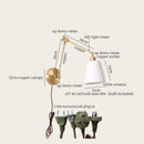 GobekUsa Ceramic LED Wall Lamp with Pull Chain Switch for Stair, Bathroom, Living Room
